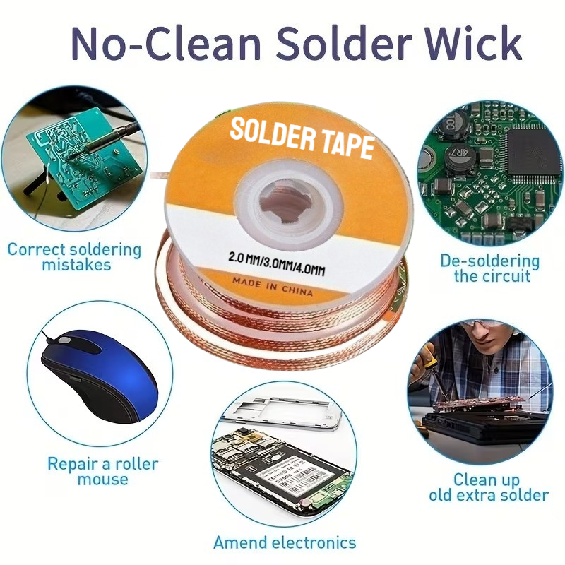 No‑Clean Desoldering Braid Cop - Copper Wire Roll recension och pris